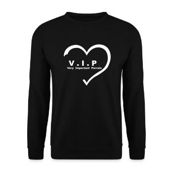 Sehr wichtiges VIP-Sponsorenherz 01 - Unisex Pullover - Schwarz - Vorne - Alina (178cm) & Michal (187cm)