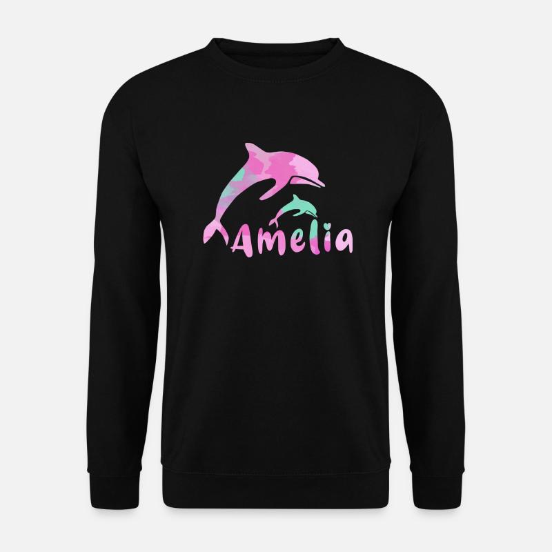amelia ,define, bunt,name, malerei,pink - Unisex Pullover - Schwarz