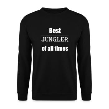Gamers Outfit - Best Jungler of all times - Unisex Pullover - Schwarz - Vorne - Alina (178cm) & Michal (187cm)