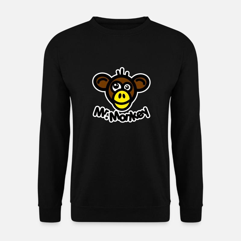Mr monkey - sourire jaune - Sweat-shirt Unisexe - noir