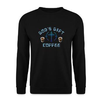 Coffee - Spruch - Unisex Pullover - Schwarz - Vorne - Alina (178cm) & Michal (187cm)