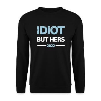 Idiot Couple 2022 Homme Design Motif Grunge Vecteur - Sweat-shirt Unisexe - noir - Devant - Alina (178cm) & Michal (187cm)