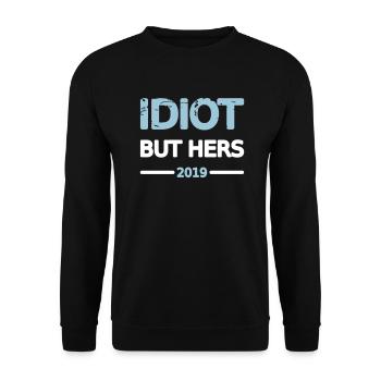 Idiot Couple 2019 Homme Design Motif Grunge Vecteur - Sweat-shirt Unisexe - noir - Devant - Alina (178cm) & Michal (187cm)