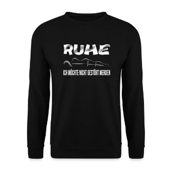 Ruhe! ich möchte nicht gestört werden. - Unisex Pullover - Schwarz - Vorne - Alina (178cm) & Michal (187cm)