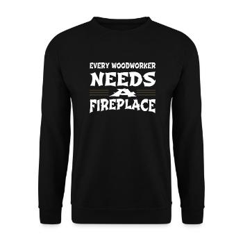 birthday carpenter work tshirts chainsaw carpenter - Unisex Pullover - Schwarz - Vorne - Alina (178cm) & Michal (187cm)