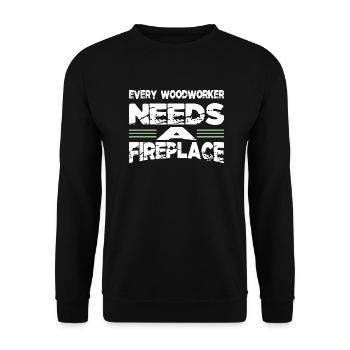 charpentier chemises bébé et tout-petit tronçonneuse - Sweat-shirt Unisexe - noir - Devant - Alina (178cm) & Michal (187cm)