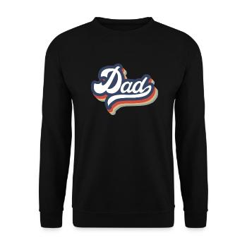 Retro-Papa, das ist dein Design! - Unisex Pullover - Schwarz - Vorne - Alina (178cm) & Michal (187cm)