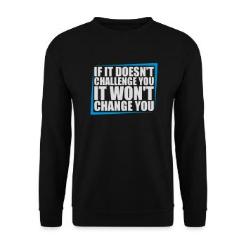 Séance d’entraînement Fitness Motivation Citation - Sweat-shirt Unisexe - noir - Devant - Alina (178cm) & Michal (187cm)