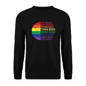LGBTQ Nonbinary Colorful Rainbow Flag LGBTQ+ Pride - Unisex Sweatshirt - black - Front - Alina (178cm) & Michal (187cm)