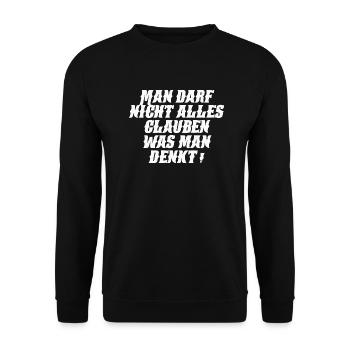 Glaube - Unisex Pullover - Schwarz - Vorne - Alina (178cm) & Michal (187cm)