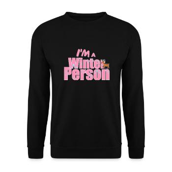 Winter - Winterspruch - Unisex Pullover - Schwarz - Vorne - Alina (178cm) & Michal (187cm)