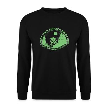 Lasst mich biken! - Mountainbiker Mountainbike - Unisex Pullover - Schwarz - Vorne - Alina (178cm) & Michal (187cm)