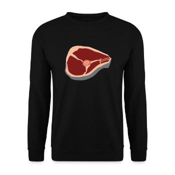 Steak Meat Beef Food and Grilling T-Bone - Unisex Sweatshirt - black - Front - Alina (178cm) & Michal (187cm)