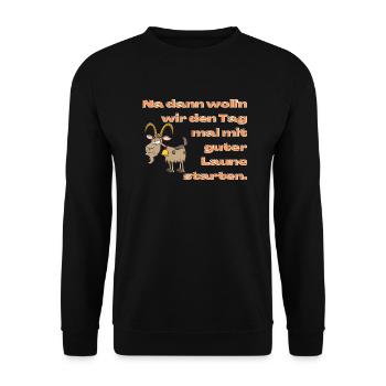 Good mood into day 3 - Unisex Sweatshirt - black - Front - Alina (178cm) & Michal (187cm)