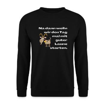 Good mood into day 2 - Unisex Sweatshirt - black - Front - Alina (178cm) & Michal (187cm)
