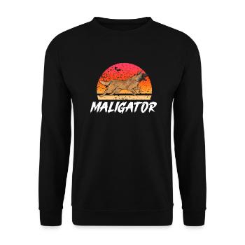 Malinois Belgian Shepherd Mechelaar Dog - Unisex Sweatshirt - black - Front - Alina (178cm) & Michal (187cm)