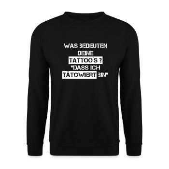 7er Ink Spruch - Unisex Pullover - Schwarz - Vorne - Alina (178cm) & Michal (187cm)