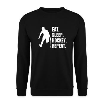 Hockey Feldhockey Hockeyspieler Geschenk Unihockey - Unisex Pullover - Schwarz - Vorne - Alina (178cm) & Michal (187cm)