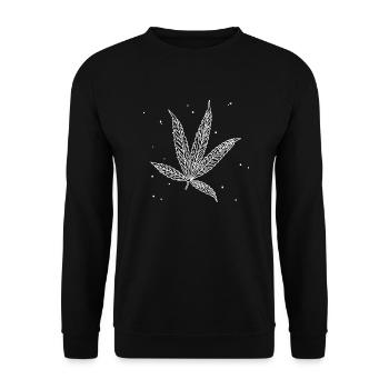 Hemp Leaf Illustration - Unisex Sweatshirt - black - Front - Alina (178cm) & Michal (187cm)