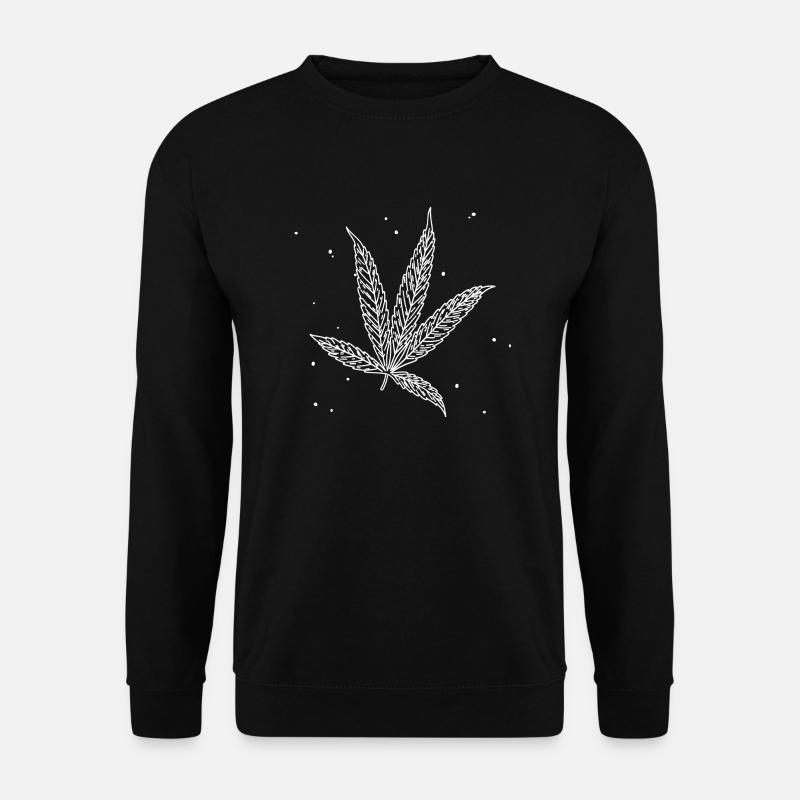 Hemp Leaf Illustration - Unisex Sweatshirt - black