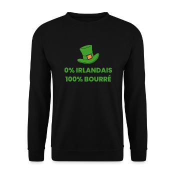 cadeau homme trèfle irlande pour la saint patrick - Sweat-shirt Unisexe - noir - Devant - Alina (178cm) & Michal (187cm)