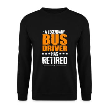 A Legendary School Bus Driver Has Retired - Unisex Sweatshirt - black - Front - Alina (178cm) & Michal (187cm)