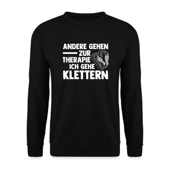 Bergsteigen Bouldern Klettern Kletterer - Unisex Pullover - Schwarz - Vorne - Alina (178cm) & Michal (187cm)