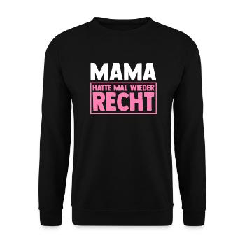 Mutter Muttertag Mama - Unisex Pullover - Schwarz - Vorne - Alina (178cm) & Michal (187cm)