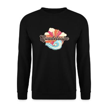 Guadeloupe Mer des Caraïbes Rétro - Sweat-shirt Unisexe - noir - Devant - Alina (178cm) & Michal (187cm)