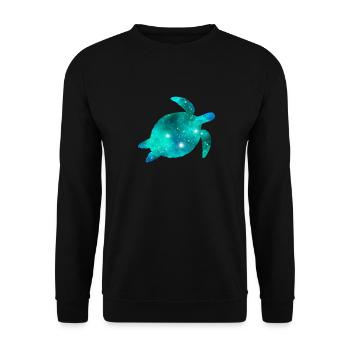 Galaxy Turtle - Unisex Sweatshirt - black - Front - Alina (178cm) & Michal (187cm)