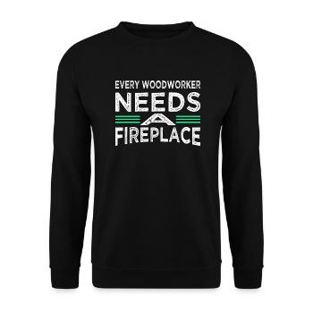 Charpentier Blagues T-shirts Meilleur Heureux - Sweat-shirt Unisexe - noir - Devant - Alina (178cm) & Michal (187cm)