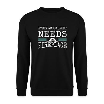 Aaron Carpenter Tshirts Woodworking - Unisex Sweatshirt - black - Front - Alina (178cm) & Michal (187cm)