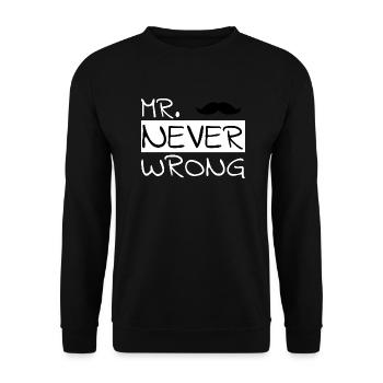 Partner design "Mr. Never Wrong" - Unisex Sweatshirt - black - Front - Alina (178cm) & Michal (187cm)