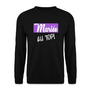 Junggesellinnenabschied. HOCHZEIT - Unisex Pullover - Schwarz - Vorne - Alina (178cm) & Michal (187cm)