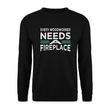 charpentier blague forestier plombier bûcheron cutter - Sweat-shirt Unisexe - noir - Devant - Alina (178cm) & Michal (187cm)