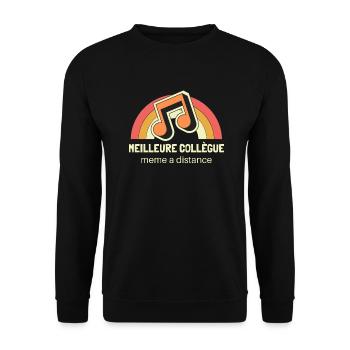 Beste Kollegin Zitat Frau - Unisex Pullover - Schwarz - Vorne - Alina (178cm) & Michal (187cm)