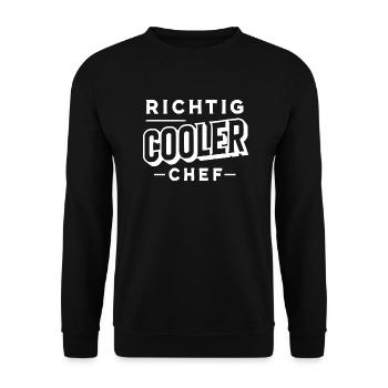 Richtig cooler Chef - Unisex Pullover - Schwarz - Vorne - Alina (178cm) & Michal (187cm)