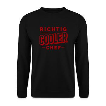 Richtig cooler Chef - Unisex Pullover - Schwarz - Vorne - Alina (178cm) & Michal (187cm)