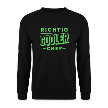 Richtig cooler Chef - Unisex Pullover - Schwarz - Vorne - Alina (178cm) & Michal (187cm)