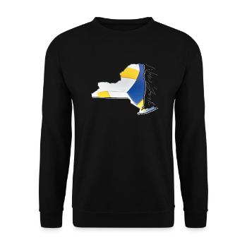 New York (États-Unis) | Vrai volley-ball | Carte Sct - Sweat-shirt Unisexe - noir - Devant - Alina (178cm) & Michal (187cm)