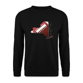 New York (USA) | echter Football | Landkarte Scpt - Unisex Pullover - Schwarz - Vorne - Alina (178cm) & Michal (187cm)