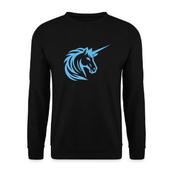 Licorne bleue - Design simple - Sweat-shirt Unisexe - noir - Devant - Alina (178cm) & Michal (187cm)