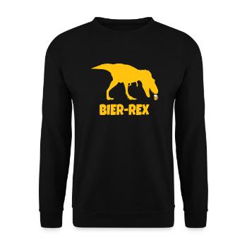 Bier Bier-Rex Humor Dino T-Rex - Unisex Pullover - Schwarz - Vorne - Alina (178cm) & Michal (187cm)