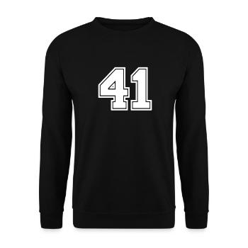 Number 41 - Unisex Sweatshirt - black - Front - Alina (178cm) & Michal (187cm)