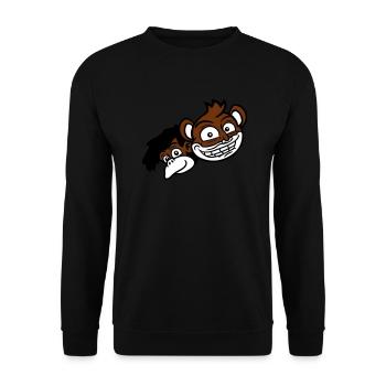 2 Funny Monkey Faces Two Friends Crew Team - Sweat-shirt Unisexe - noir - Devant - Alina (178cm) & Michal (187cm)
