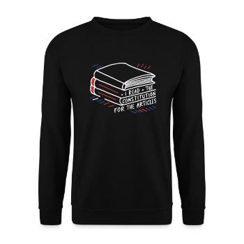 History with humor – For all article readers - Unisex Sweatshirt - black - Front - Alina (178cm) & Michal (187cm)