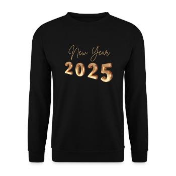 New Year 2025 - Unisex Sweatshirt - black - Front - Alina (178cm) & Michal (187cm)