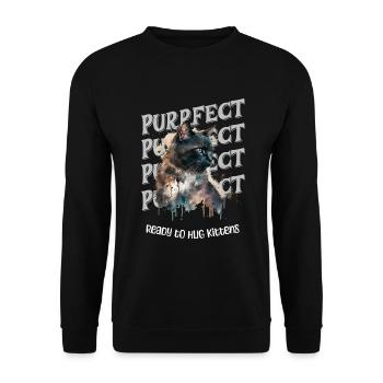 Purrfect - Prêt à câliner les chatons - Sweat-shirt Unisexe - noir - Devant - Alina (178cm) & Michal (187cm)