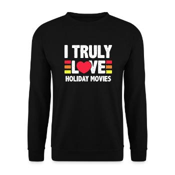 I Truly Love Holiday Movies Design - Unisex Sweatshirt - black - Front - Alina (178cm) & Michal (187cm)