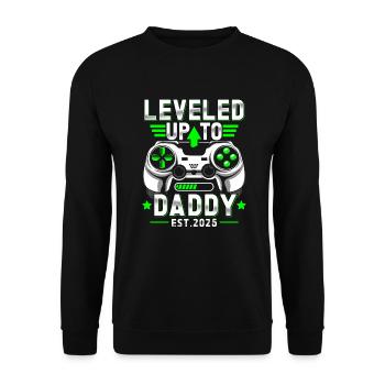 Promoted to dad in 2025 - Unisex Sweatshirt - black - Front - Alina (178cm) & Michal (187cm)